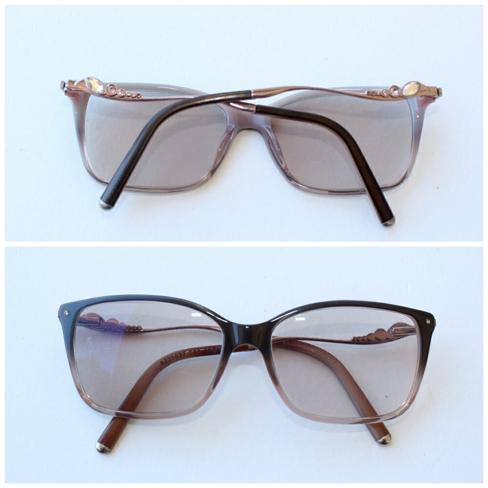 Loris Azzaro rhinestones frame eyeglasses sun 55/15 AZ 35037 C03 made in France